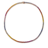 Collier 18 kt RG, 131 Saphire 17,70 ct fancy