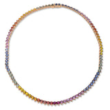 Collier 18 kt RG, 100 Saphire 30,31 ct fancy