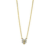 Collier 18 kt GG, mit ZÖ 42 cm, 6 Trap. 0,10 ct, TW-si, 3 Brill. 0,02 ct, TW-si