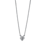 Collier 18 kt WG, mit ZÖ 42 cm, 6 Trap. 0,11 ct, TW-si, 3 Brill. 0,02 ct, TW-si