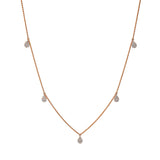 Collier 18 kt RG, mit ZÖ 42 cm, 10 Brill. 0,09 ct, TW-si, 30 Brill. 0,21 ct, TW-si