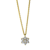 Collier 18 kt GG, mit ZÖ 42 cm, 1 Brill. 0,03 ct, TW-si, 6 Brill. 0,13 ct, TW-si