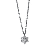 Collier 18 kt WG, mit ZÖ 42 cm, 1 Brill. 0,04 ct, TW-si, 6 Brill. 0,17 ct, TW-si