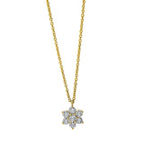 Collier 18 kt GG, mit ZÖ 42 cm, 1 Brill. 0,04 ct, TW-si, 6 Brill. 0,25 ct, TW-si