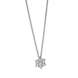Collier 18 kt WG, mit ZÖ 42 cm, 1 Brill. 0,04 ct, TW-si, 6 Brill. 0,18 ct, TW-si