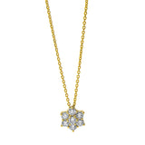 Collier 18 kt GG, mit ZÖ 42 cm, 1 Brill. 0,06 ct, TW-si, 6 Brill. 0,30 ct, TW-si