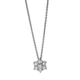 Collier 18 kt WG, mit ZÖ 42 cm, 1 Brill. 0,06 ct, TW-si, 6 Brill. 0,29 ct, TW-si