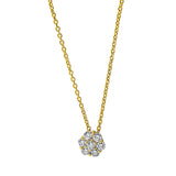 Collier 18 kt GG, mit ZÖ 42 cm, 7 Brill. 0,15 ct, TW-si