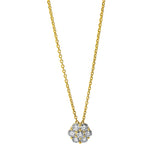 Collier 18 kt GG, mit ZÖ 42 cm, 7 Brill. 0,27 ct, TW-si