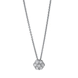 Collier 18 kt WG, mit ZÖ 42 cm, 7 Brill. 0,29 ct, TW-si