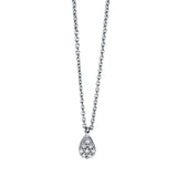 Collier 18 kt WG, mit ZÖ 42 cm, 2 Brill. 0,02 ct, TW-si, 6 Brill. 0,03 ct, TW-si