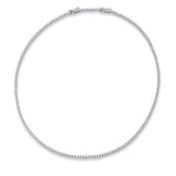 Collier 18 kt WG, mit ZÖ 42 cm, 191 Brill. 5,60 ct, TW-si