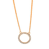 Collier 18 kt RG, mit ZÖ 42 cm, 24 Brill. 0,11 ct, TW-si
