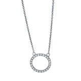 Collier 18 kt WG, mit ZÖ 42 cm, 24 Brill. 0,11 ct, TW-si