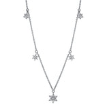 Collier 18 kt WG, mit ZÖ 40 cm + 43 cm, 11 Brill. 0,15 ct, TW-si