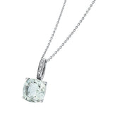 Collier 18 kt WG, mit Öse, 5 Brill. 0,02 ct, TW-si, 1 Amethyst 1,87 ct grün