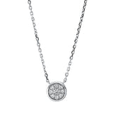 Collier 18 kt WG, mit ZÖ 40 cm + 43 cm, 1 Brill. 0,06 ct, TW-si, 8 Brill. 0,14 ct, TW-si