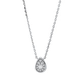 Collier 18 kt WG, mit ZÖ 40 cm + 43 cm, 1 Brill. 0,08 ct, TW-si, 10 Brill. 0,13 ct, TW-si