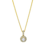 Collier 18 kt GG, mit Öse, 1 Brill. 0,15 ct, TW-si, 15 Brill. 0,09 ct, TW-si