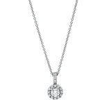 Collier 18 kt WG, mit Öse, 1 Brill. 0,15 ct, TW-si, 15 Brill. 0,09 ct, TW-si