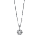 Collier 18 kt WG, mit Öse, 1 Brill. 0,28 ct, TW-si, 15 Brill. 0,11 ct, TW-si