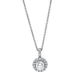 Collier 18 kt WG, 1 Brill. 0,35 ct, TW-si, 17 Brill. 0,14 ct, TW-si