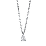 Collier 18 kt WG, mit ZÖ 42 cm, 1 Tropfen 0,15 ct, TW-si
