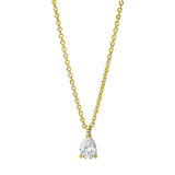 Collier 18 kt GG, mit ZÖ 42 cm, 1 Tropfen 0,20 ct, TW-si