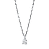 Collier 18 kt WG, mit ZÖ 42 cm, 1 Tropfen 0,20 ct, TW-si
