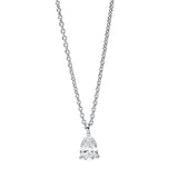 Collier 18 kt WG, mit ZÖ 42 cm, 1 Tropfen 0,25 ct, TW-si