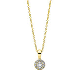 Collier 18 kt GG, mit Öse, 1 Brill. 0,11 ct, TW-si, 10 Brill. 0,07 ct, TW-si