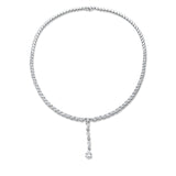 Collier 18 kt WG, 1 Tropfen 0,90 ct, F-vvs, 82 Tropfen 8,81 ct, F-vvs