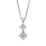 Collier 18 kt WG, mit ZÖ 42 cm, 1 Brill. 0,05 ct, TW-si, 4 Brill. 0,05 ct, TW-si
