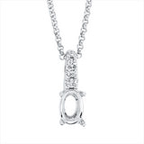 Collier 18 kt WG, 4 Brill. 0,03 ct, TW-si, Leerfassung für 1x Oval 0,40 ct