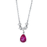 Collier 18 kt WG, 5 Brill. 0,17 ct, TW-si, 1 Rubin 0,92 ct rot