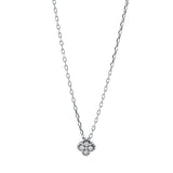 Collier 18 kt WG, mit ZÖ 40 cm + 43 cm, 4 Brill. 0,08 ct, TW-pi