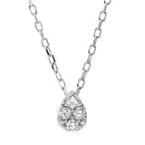 Collier 18 kt WG, mit ZÖ 40 cm + 43 cm, 2 Brill. 0,01 ct, TW-pi, 1 Princ. 0,04 ct, TW-si, 3 Brill. 0,10 ct, TW-pi