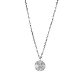 Collier 18 kt WG, mit ZÖ 40 cm + 43 cm, 1 Princ. 0,16 ct, F-vsi/si, 4 Nav. 0,54 ct, F-vsi/si
