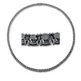 Collier 18 kt WG, gradual, 115 Brill. 19,00 ct, schwarz
