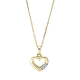 Collier 18 kt GG, mit Öse, 2 Brill. 0,04 ct, TW-si
