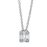 Collier 18 kt WG, 5 Bag. 0,14 ct, TW-si, 4 Brill. 0,02 ct, TW-si