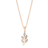 Collier 18 kt RG, Fassung rhodiniert, loop 40 cm, 10 Brill. 0,04 ct, TW-si