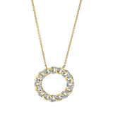 Collier 18 kt GG, Fassung rhodiniert, loop 40 cm, 64 Brill. 0,25 ct, TW-si