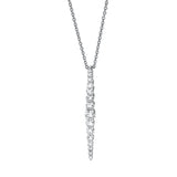Collier 18 kt WG, mit ZÖ 40 cm, 15 Brill. 0,68 ct, TW-si