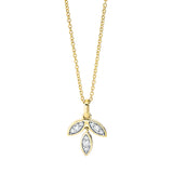 Collier 18 kt GG, Fassung rhodiniert, loop 40 cm, 9 Brill. 0,12 ct, TW-si