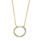Collier 18 kt GG, Fassung rhodiniert, loop 40 cm, 16 Brill. 0,14 ct, TW-si