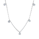 Collier 18 kt WG, Länge variabel, 5 Brill. 0,38 ct, TW-si