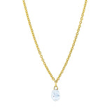 Collier 18 kt GG, mit ZÖ 40 cm, 1 Fant-Schl. 0,38 ct, TW-vsi