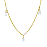 Collier 18 kt GG, mit ZÖ 40 cm, 3 Fant-Schl. 0,43 ct, TW-vsi