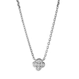 Collier 18 kt WG, mit ZÖ 40 cm + 43 cm, 4 Brill. 0,16 ct, TW-si, 1 Brill. 0,01 ct, TW-si